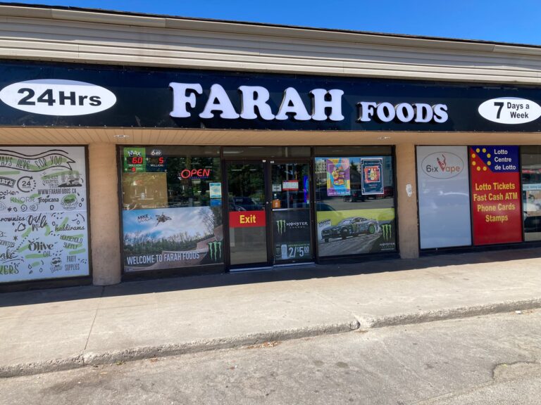 Storefront of Farah Foods