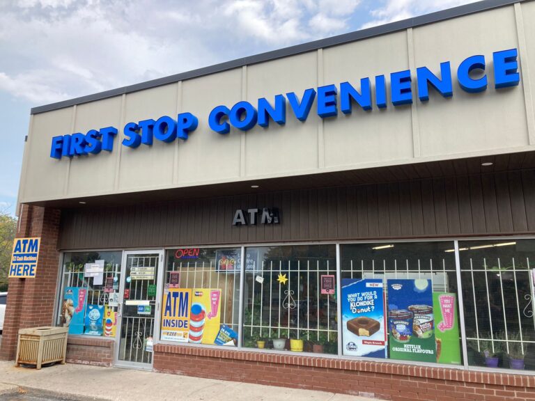 Storefront of First Stop Convenience