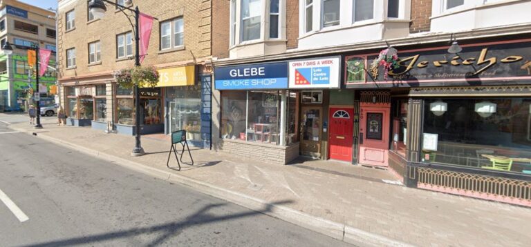Storefront of Glebe Smoke Shop