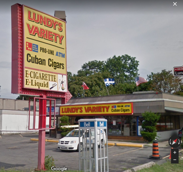 Storefront of Lundys Lane Variety