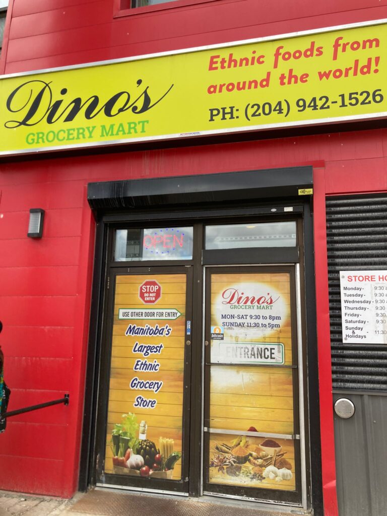 Storefront of Dino’s Grocery Mart