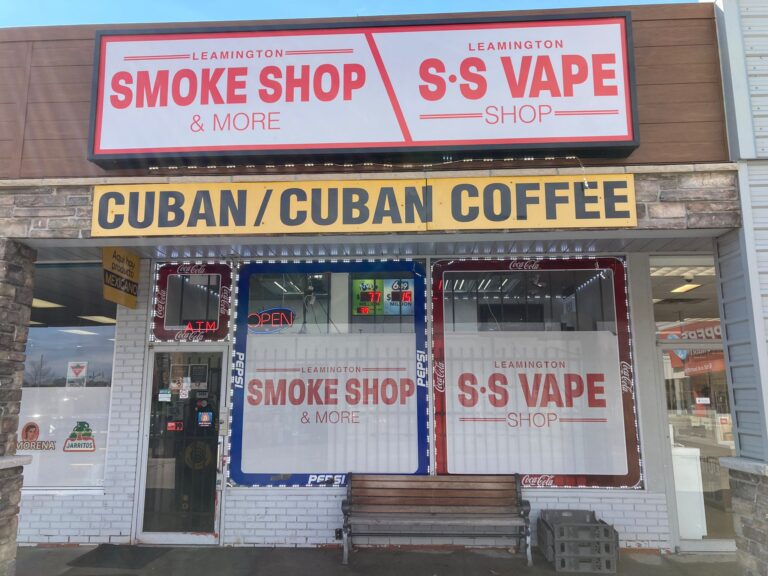 Storefront of Leamington Smoke Shop