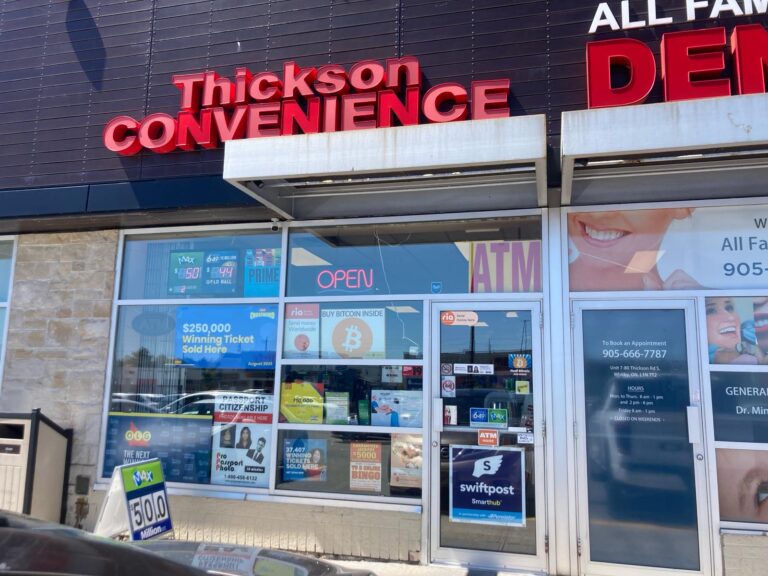 Storefront of Thickson Convenience
