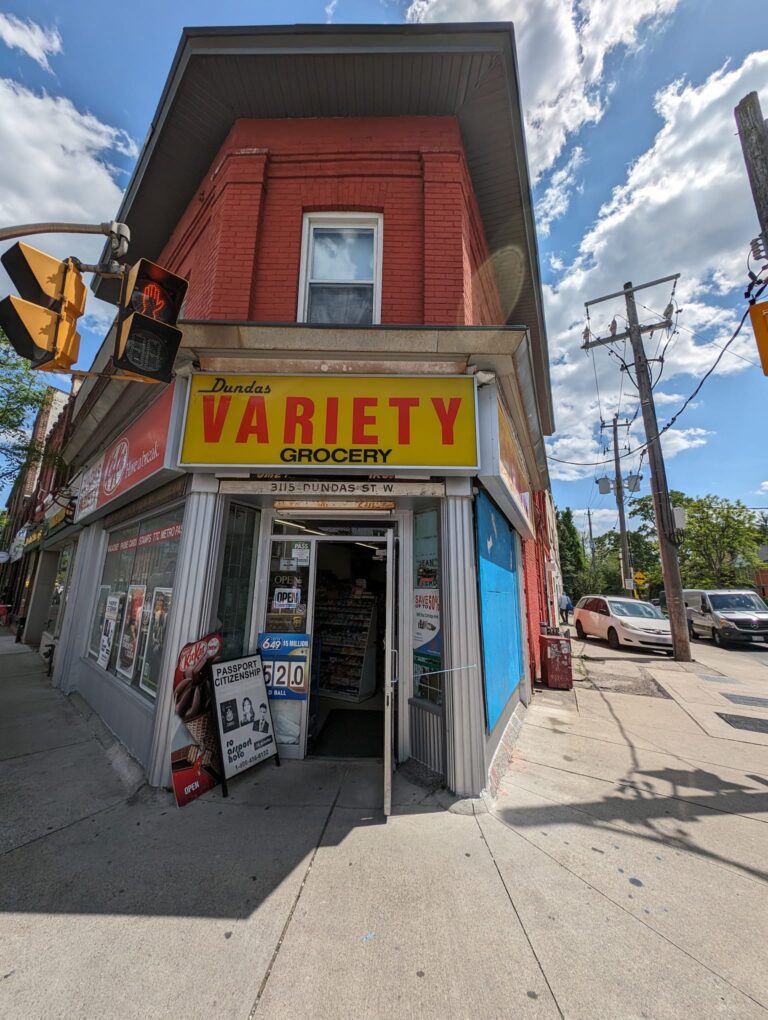 Storefront of Dundas Variety